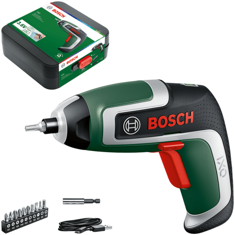 Bosch Groen IXO 7 Accu Schroevendraaier met 10-delige Bitset